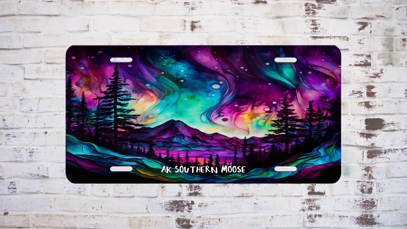 Mountains - License Plate