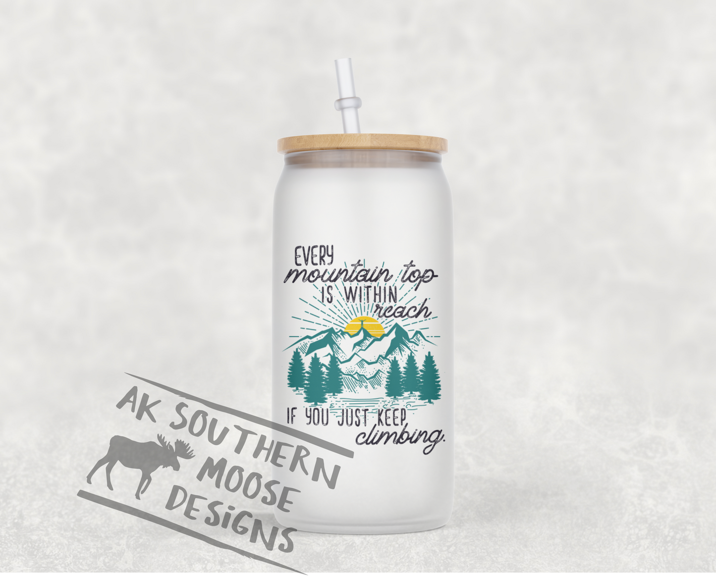 Every Mountain Top Glass Jar