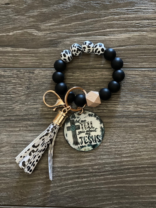 Wristlet - Blk Cow/My Jesus