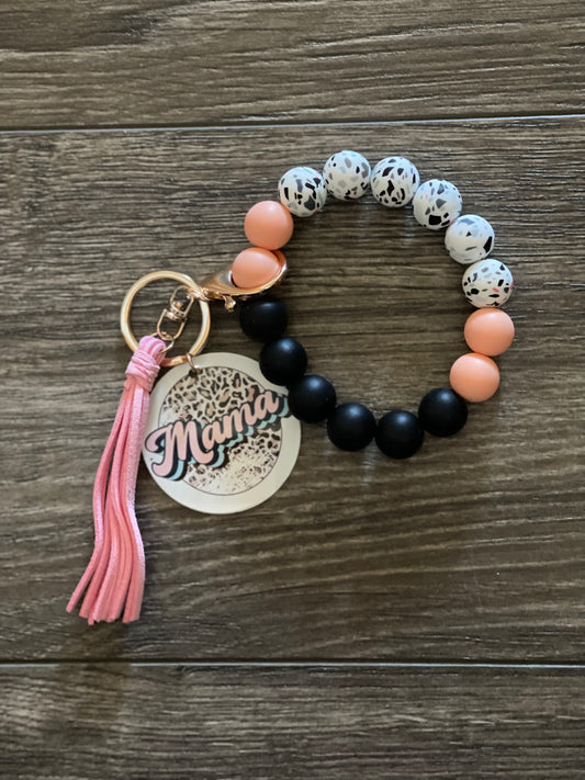 Wristlet - Blk & Coral/Mama