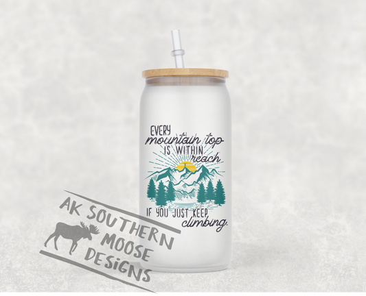 Every Mountain Top Glass Jar